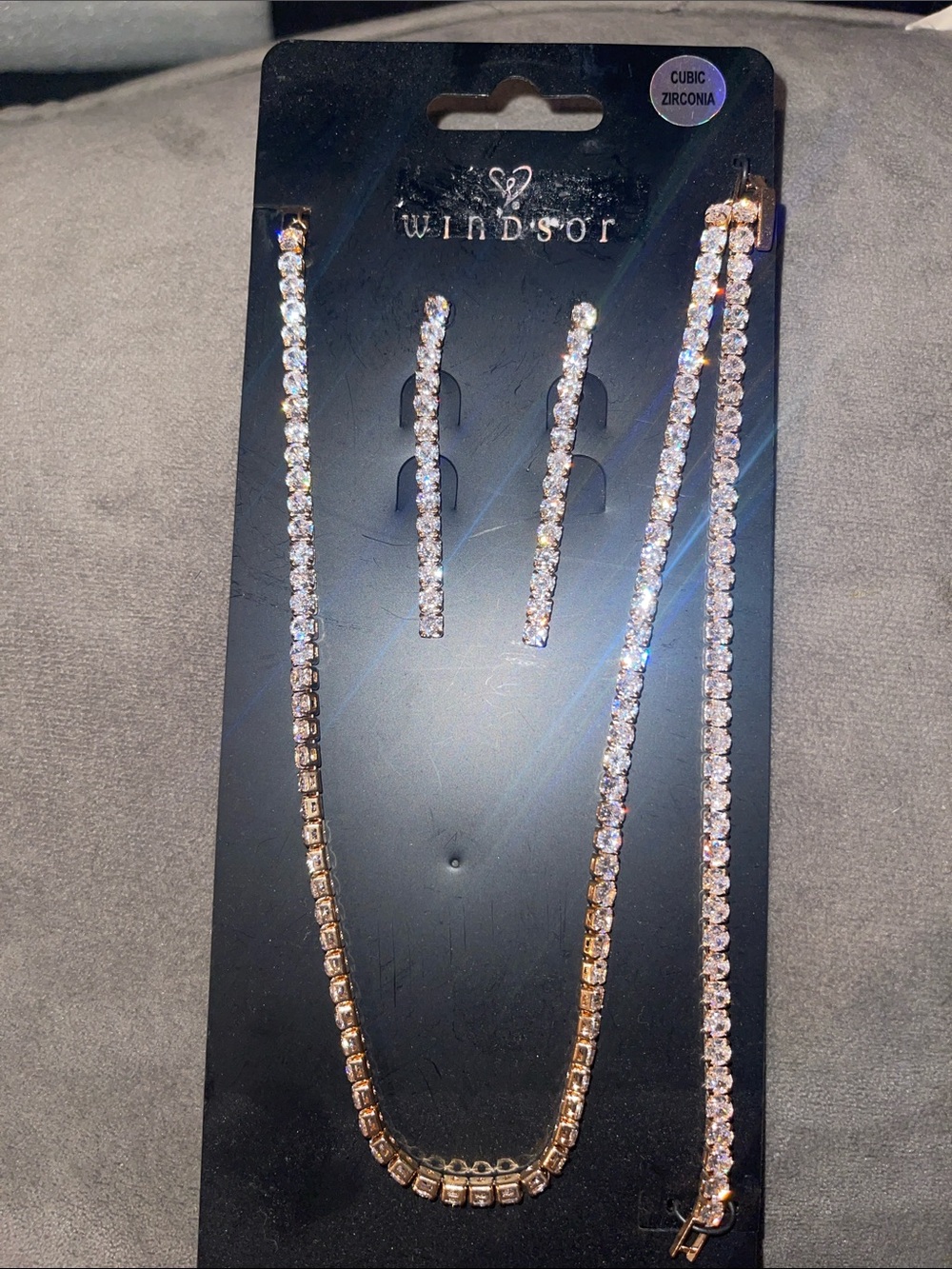 Windsor Rose Gold Cubic Zirconia Tennis Jewelry Set